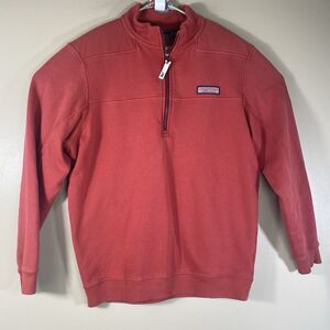 Vineyard Vines Sweater Men's Medium Red Pullover Quarter Zip